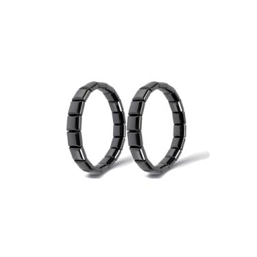 Imagem de Pulseira de hematita masculina, hemys de turmalina preta, pulseira de hematita masculina recupera sua vantagem e confiança, equilíbrio de poder, pulseiras elásticas curativas, joias inspiradoras