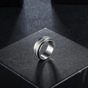 Imagem de Anéis giratórios de aço inoxidável, anéis de ansiedade, lua, estrela, flor, borboleta, anéis de ansiedade para mulheres e homens, Aço inoxidável, Sem pedra preciosa