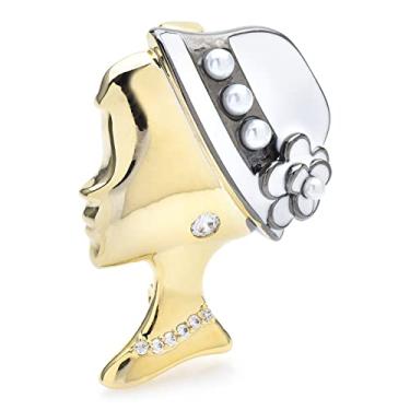 Imagem de Yalych Broche de lapela masculino grande chapéu feminino broches para mulheres unissex beleza menina figura festa escritório broche broche presentes broches