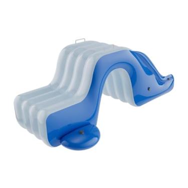 Imagem de RNXRZANK Tobogã Inflável, Centro de Jogos Inflável, Degraus Alargados, Fácil de Inflar, Brinquedo Divertido para Piscina, Jardim, Quintal E Festas de Verão, azul e branco