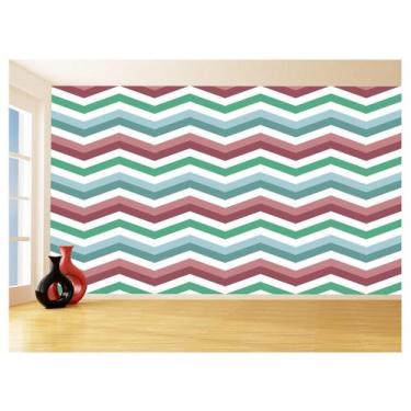 Imagem de Papel De Parede 3D Sala Chevron Zig Zag Listras 3,5M Zig75 - Você Deco