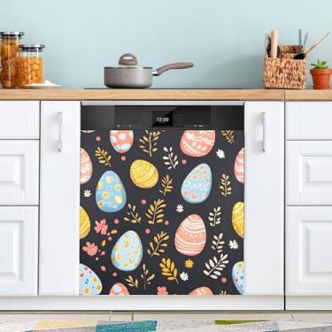 Imagem de ATTX Capa magnética para lava-louças ovos coloridos de Páscoa, 58,4 cm C x 66 cm A, decoração da capa da máquina de lavar louça, decalques de armário doméstico e eletrodomésticos adesivos #99
