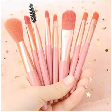 Imagem de Conjunto de pincéis de maquiagem para rosto e olhos, base de contorno em pó, corretivo, delineador, pincéis de sombra com kit de sopro de pó, presentes de amizade para mulheres, presentes de Natal