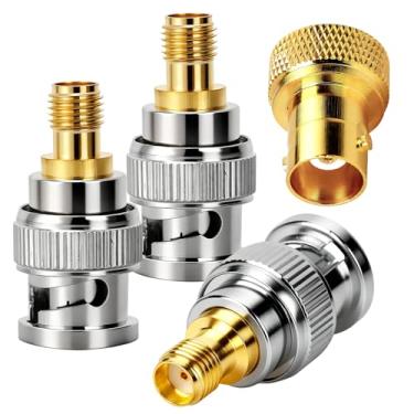 Imagem de 4un Kit Conexão Rápida Antena Compatível com GPS Alpha 100/200/200i & Astro 220/320/430, Desconexão Rápida de Antena Inclui 3 Adaptadores BNC Macho para SMA Fêmea e 1 Conector SMA Macho
