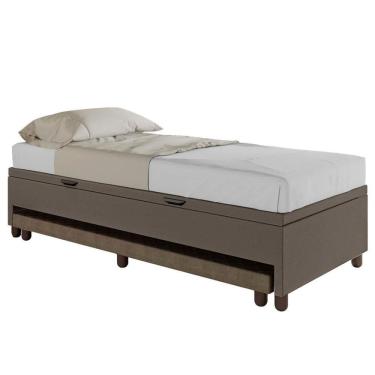 Imagem de Bicama Box Baú Solteiro 88x188 Cm Samy S05 Sintético Marrom - Mpozenato