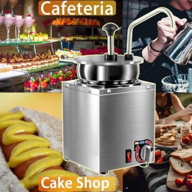 Imagem de Ｂｅｓｇａ Distribuidor de Queijo Nacho, Dispensador Fácil de Limpar, Aquecedor de Molho Comercial com Bomba de aço Inoxidável para Manteiga de Amendoim