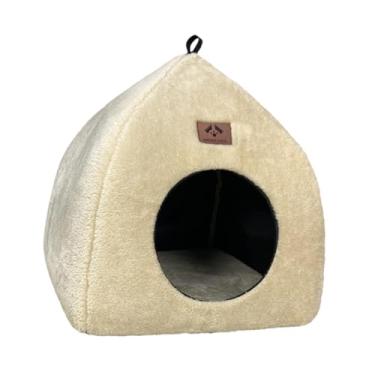 Imagem de Bothyi Cama-caverna para gatos, tenda-cama para gatos, cama portátil, macia e aconchegante para animais de estimação, ideal para cães e filhotes, L