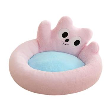 Imagem de Fenteer Cama de gato dormindo de carinho criativo decorativo macio leve quente canil sofá de cachorro para suprimentos de animais de estimação gatinho, Rosa, M