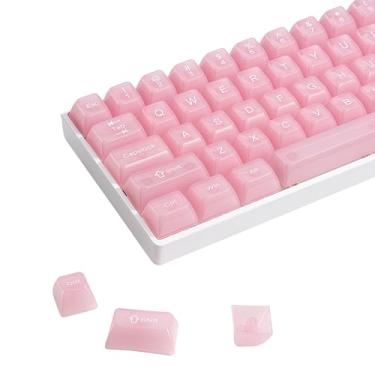 Imagem de Teclas Pink Jelly, conjunto de teclas transparentes 115 teclas, conjunto de teclas de perfil MDA transparente, estilo fofo, adequado para teclados mecânicos de 60%, 65%, 75%, 80%, 85%, 100% MX Switch