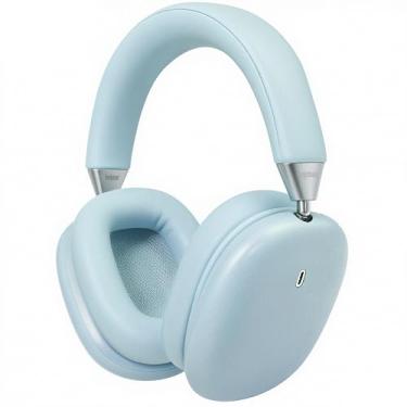 Imagem de Anjetsun ANC Wireless Over Ear Headphones with Mic & Touch Control,Stylish Metal Design,80H Playtime, Detachable Magnetic Ear Pads,Noise Cancelling Over the Head Headphones for Work(Feather Blue)