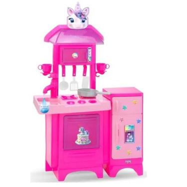 Imagem de Brinquedo Infantil Cozinha Completa Unicórnio com Água Ensaboador Rosa