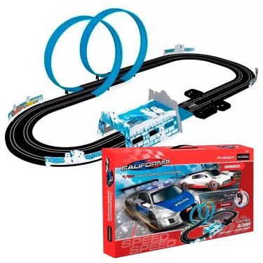 Imagem de Pista Autorama Analógico 12V Racers 1:64 com 4,3 metros Audi Bugatti MR-02L - Califórnia Toys