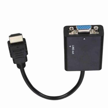 Imagem de Yctze Conversor Adaptador Portátil para VGA 1080P Com Alimentação USB e Cabo de áudio de 3,5 Mm para Streaming e Apresentações