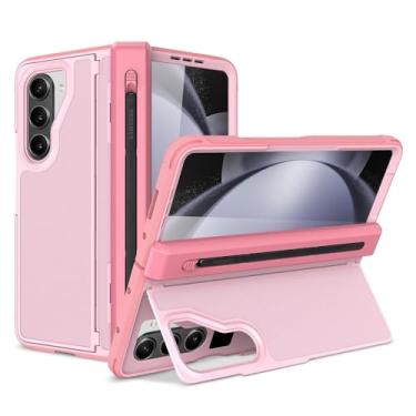 Imagem de Miimall Capa para Samsung Galaxy Z Fold 5 com suporte para caneta e caneta, suporte leve, com tela [caneta incluída] à prova de choque de nível militar, design fino, capa resistente para Galaxy Fold 5