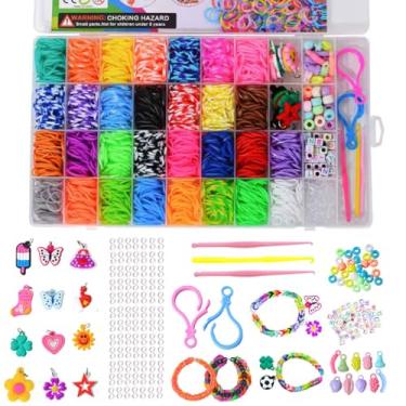 Imagem de ROYWOO Kit de 3000 + pulseiras – Kit de refil de elásticos coloridos, presente DIY perfeito para meninas, faça você mesmo, presente para meninas, joias coloridas