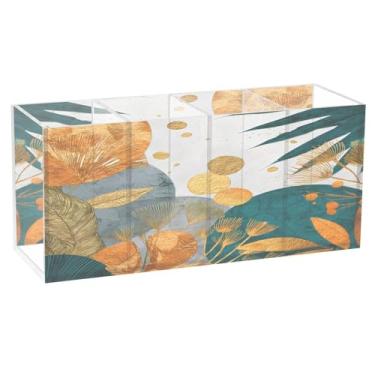 Imagem de CEBUGI Suporte de caneta de acrílico com 4 compartimentos, organizador de lápis transparente, pintura em aquarela, suporte de pincel de maquiagem para escritório em casa, escritório
