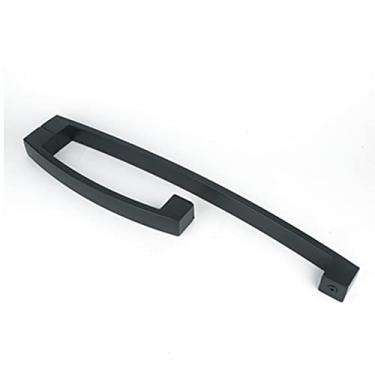 Imagem de FAFACAI Puxador de porta deslizante, puxadores curvos de porta de aço inoxidável para banheiro varanda porta de vidro temperado design de dupla face (ouro # 1) (preto)