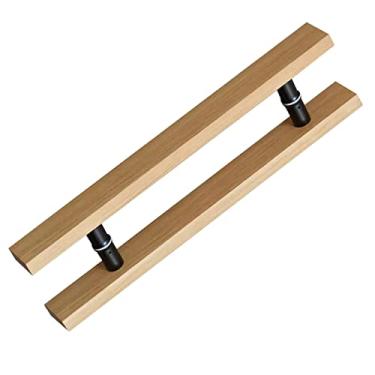 Imagem de FAFACAI Puxadores de porta de vidro, porta deslizante de portas duplas puxador de madeira maciça para edifício de hotel, shopping center, vila, estilo chinês (comprimento: 80 cm (31,5 polegadas