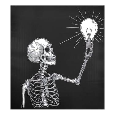 Imagem de Qilmy Capa magnética de caveira para lâmpada de máquina de lavar louça, 58 x 66 cm, capa decorativa de geladeira para porta frontal, adesivo, máquina de lavar, painel de geladeira, decalque para