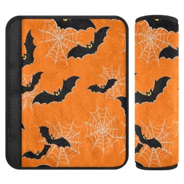 Imagem de Burbuja Capa para cinto de segurança de carro Bats Webs Protetor de cinto de segurança de carro macio confortável para alça de ombro de assento, 1 par pequeno