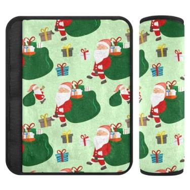 Imagem de Burbuja Capa para cinto de segurança de carro Papai Noel protetor de cinto de segurança macio confortável para alça de ombro de assento, 1 par pequeno