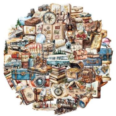 Imagem de Adesivos Retro De Paisagens Para Viagem À Prova d'Água PET 50 100PCS P