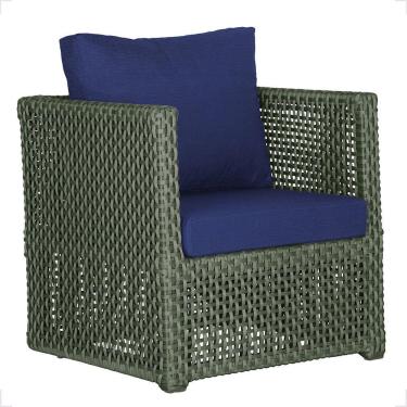 Imagem de 1 Poltrona Madri Alumínio Corda Náutica Estofado 10 Trama Verde