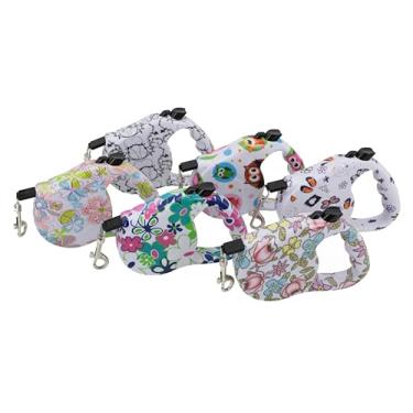 Imagem de Lovely Vibe Guia Retrátil para Cães, 3 Metros, Fita de Poliéster, Gancho de Alumínio, Sistema de Bloqueio, Estampas Floridas Variadas, até 20kg