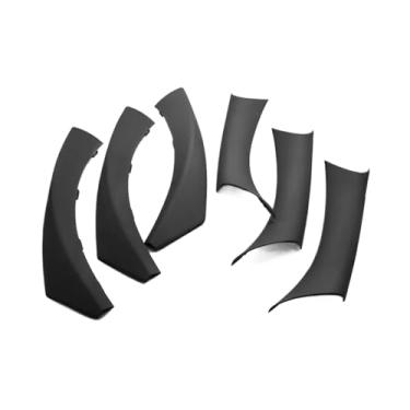 Imagem de Estilo do carro painel da porta pega capas de fibra carbono padrão textura apoio braço guarnição protetora compatível para bmw série 3 e90 e91 318 320 325(BLACK)
