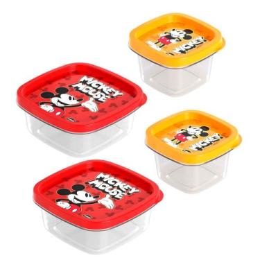 Imagem de Kit 4 Potes Mickey 200ml e 580ml Porta Temperos e Alimentos - Plasútil