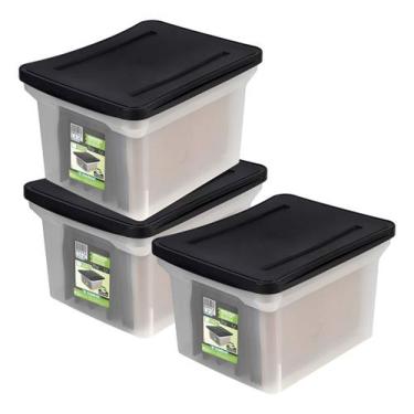 Imagem de 3 Caixa Arquivo Com Tampa Largo Empilhável Para Pasta Suspensa - Orden