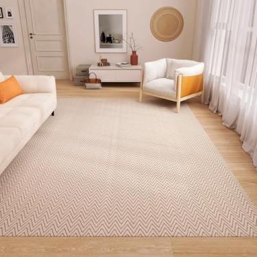 Imagem de Tapete Sisal Sala Quarto 3,00 x 2,00 Grande Artesanal 100% Algodão Antiderrapante Rústico Geométrico Chevron Cru Caramelo Palha