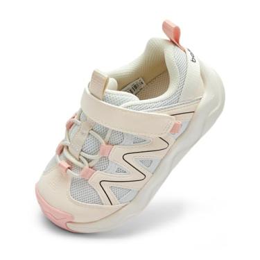 Imagem de Balabala Tênis infantil para meninos e meninas descalço respirável caminhada corrida tênis sem cadarço leve ao ar livre, Bege, 22