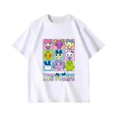Imagem de Camiseta Gráfica Feminina Estilo Harajuku Y2K Japonês Tamagotchi Verão
