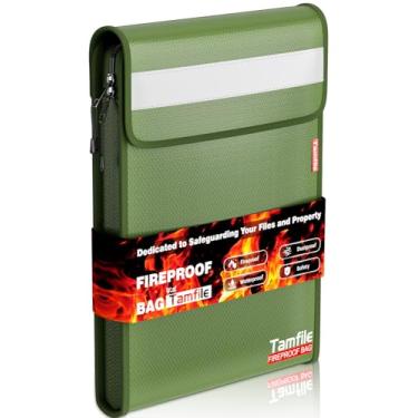 Imagem de Bolsa de documentos à prova de fogo de 3537 °C com zíper, bolsa de dinheiro à prova d'água de 38 cm x 28 cm, à prova de fogo, com 2 bolsos, organizador de documentos importantes para A4 A5 tamanho