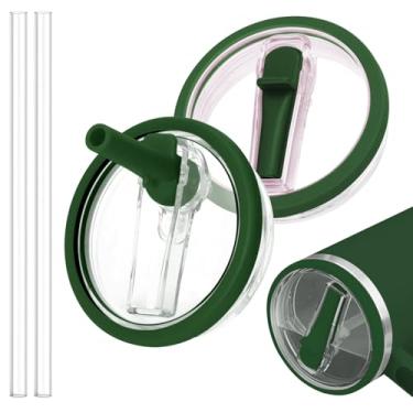 Imagem de TIZHJOZI Tampa de canudo de substituição para Stanley Quencher Copo de 1,134 g - 2 peças de tampas de copo à prova de vazamento com canudo, capa de copo à prova de derramamento compatível com