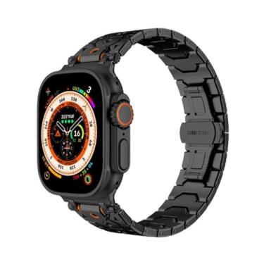 Imagem de BDNJN Pulseiras de relógio Titan de aço inoxidável de aço inoxidável para Apple Watch Ultra 2 de 49 mm, 46 mm, 45 mm, 44 mm, série 10, 9, 8, 7, 6, 5, 4, 3, 2 e 1 SE, com conector de metal, 42/44mm