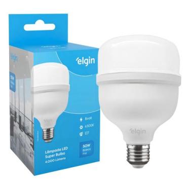 Imagem de 8 Lâmpadas Super Bulbo Potente Led 50w Branco Frio Elgin