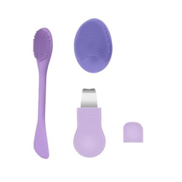 Imagem de Ferramenta de remoção de cravos para rosto e nariz – Escova de limpeza de poros 3 em 1/raspador de cuidados com a pele/aço inoxidável e silicone/homens e mulheres