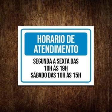 Imagem de Kit 10 Placa Sinalização - Horário Atendimento Segunda Sexta - Sinaliz