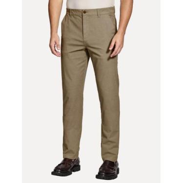 Imagem de Calça Aramis Masculina Chino Sarja Classica Button Cáqui Tamanho:40, 4