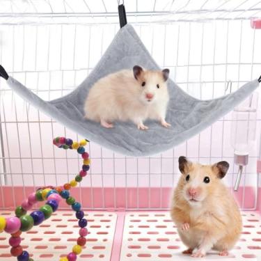 Imagem de Generic Rede Triangular Pequena para Animais de Estimação, Cama Suspensa para Hamster, Esquilo, Planador de Açúcar, Cobaia, Cinza, Seguro, Durável, Ambiente Aconchegante para Todas As Estações (Cinza)