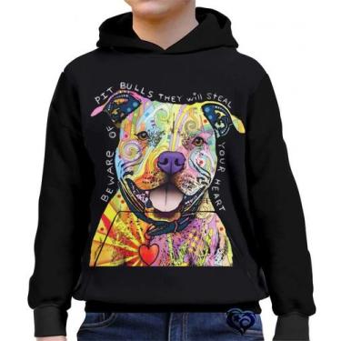 Imagem de Moletom Pitbull Infantil Cachorro Cao UNISSEX Roupas blusa, 4