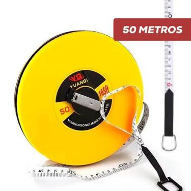 Imagem de Trena Métrica Fita Fibra De Vidro Longa 50 Metros Manivela  - TOOLS