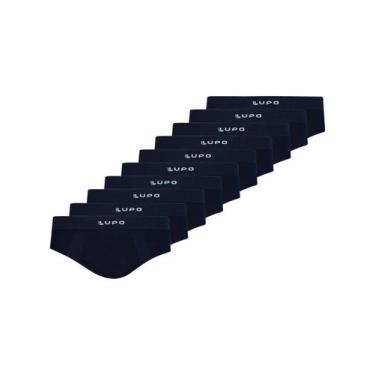 Imagem de Kit com 10 Cuecas Slip Lupo 681-001, Preto, GG