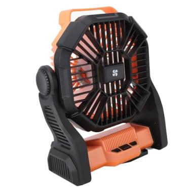 Imagem de Ymiko Ventilador de Acampamento Ao Ar Livre Ventilador de Barraca Recarregável USB Com Lanterna LED para Camping, Caminhadas, Viagens, Material ABS (ORANGE)