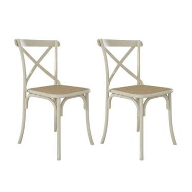Imagem de Conjunto 2 Cadeiras Katrina X Off White e Bege New Green
