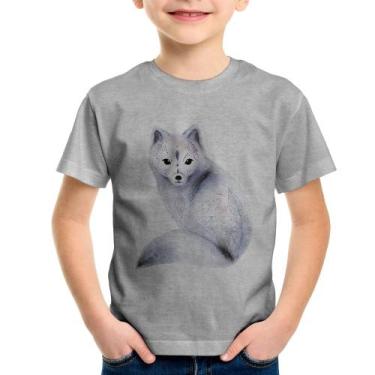 Imagem de Camiseta Infantil Raposa Arte - Foca na Moda, Cinza, 12