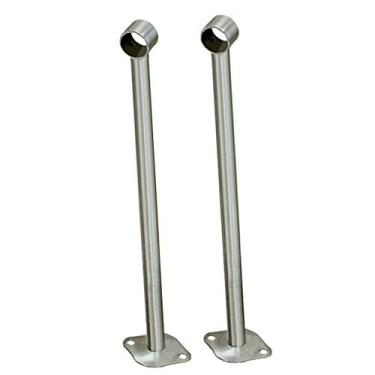 Imagem de B Blesiya 2 peças Suporte de haste de armário de cortina com soquete de flange para montagem no teto - 500 mm