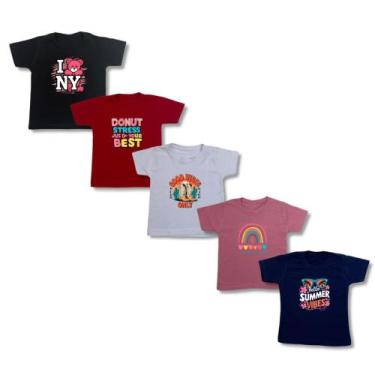 Imagem de Kit 5 Camiseta Babylook Meninas Atacado Revenda Algodão Qualidade - Mi